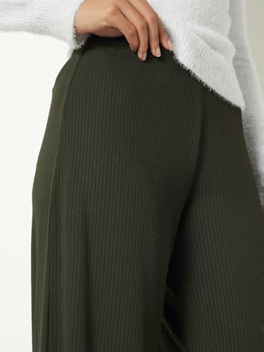 Max Women Ribbed Trousers (Green_L)