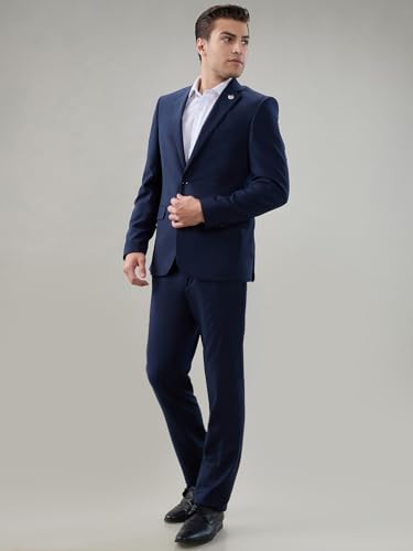 Raymond Blue Structure Pattern Men Suit