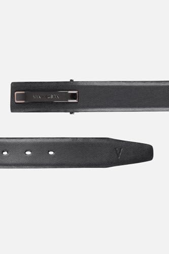 Men Black Textured Formal Belt
