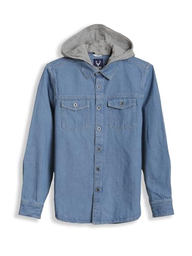 Boys Light Blue Solid Casual Shirt