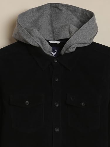 Boys Black Solid Casual Shirt