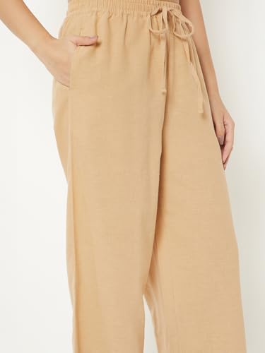Max Women Schiffili Hem Palazzos (Beige_XL)