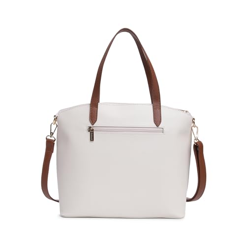 Fastrack Modern Satchel Bag for Women | Chic, Stylish Bag for Girls, Ladies, Women | Spacious Bag with Internal Organisers Made of Faux Leather (White)