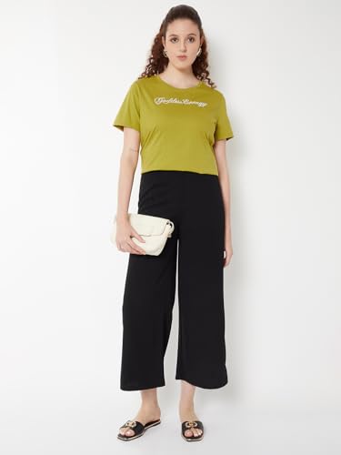 Max Women Embroidered T-Shirt (Green_S)