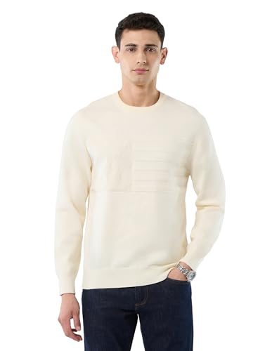 U.S.Polo Association Men's Graphic Patterned Knit Regular Fit Sweater (USSWE2436_Off White_2XL)