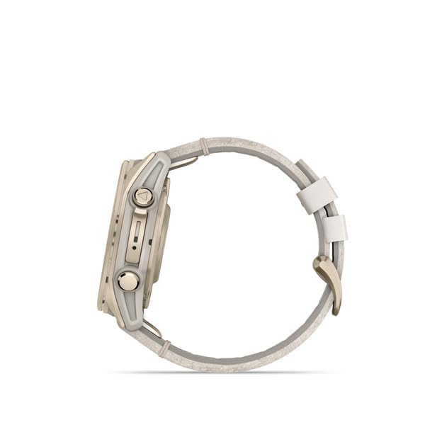 Garmin Fenix 8 43mm,AMOLED,Saph,SftGldSS/FogGryLeatherBnd,Excl