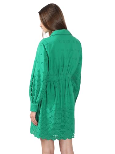 VERO MODA Women's Green Fit and Flare Dress