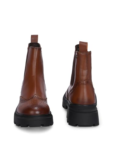 Delize Light - Tan women vegan leather, light weight, chelsea brogue ankle boots 67302-39