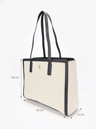 Tommy Hilfiger Self-Design Blue Polyester Tote Bag