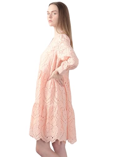 VERO MODA Women's Fit and Flare Pink Dress