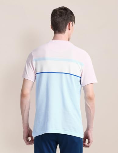 U.S.POLO ASSN. Men's Color Block Fitted T-Shirt (USTSH2022 Blue