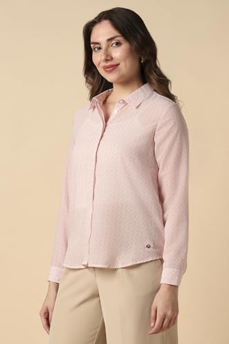 Women Pink Print Long Sleeves Shirt