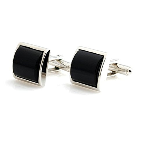 Peluche Black Onyx Stone Studded Cufflinks for Men