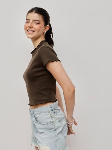 Nümae Women's Ribbed Lettuce Hem Top