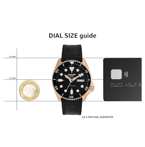 Seiko Silicone Analog Black Dial Men Watch-Srpd76K1, Black Band