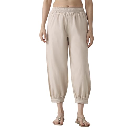 Biba Women Light Beige Cotton Salwar Pants_5XL