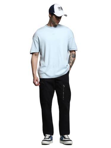 Jack & Jones Men's Regular Fit Mid Rise Black Pants