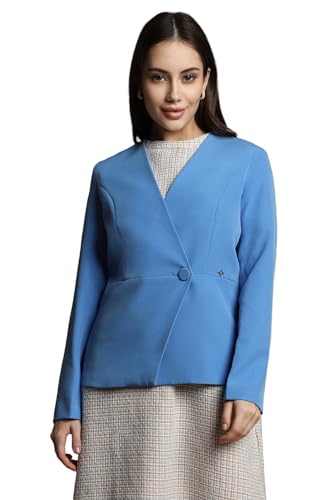 Allen Solly Women's Blazer (AHBZWRGFP94417_Blue_M