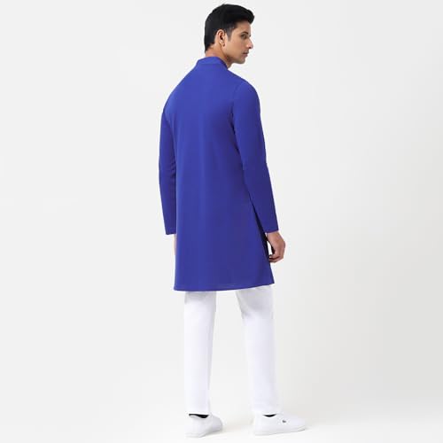 Lacoste Men's Cotton Solid Slim Dress Shirt (YH003H_Blue