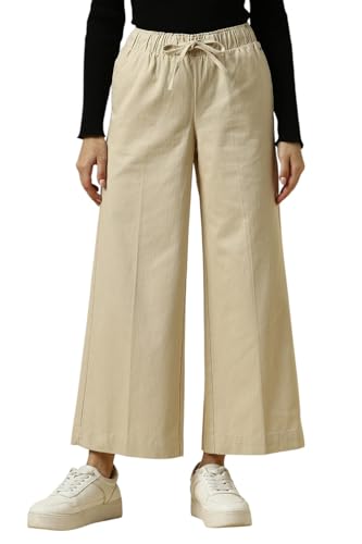 Allen Solly Women's Regular Casual Pants (AHTFAPZH523335_Beige