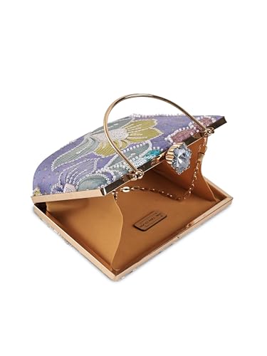 THE TAN CLAN Riveria Multicolor Casket Clutch | Box-Style Colorful Evening Bag for Women | Party Clutch Purse