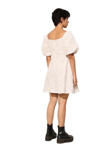 ONLY Women's Fit and Flare White Dress