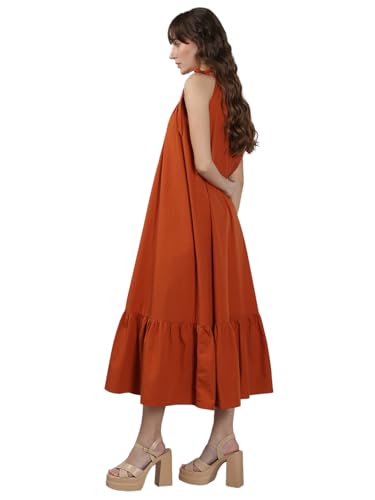 VERO MODA Women's A-Line Brown Dress