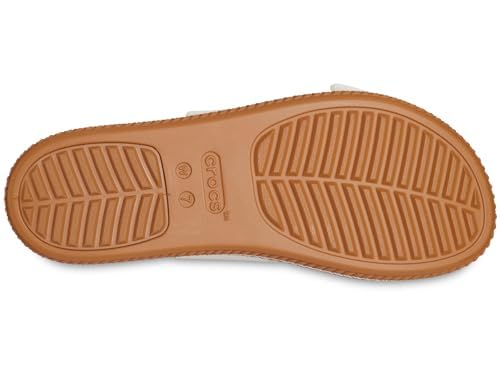 Crocs Women's Brooklyn Buckle Low Wedge Sandal, Chalk, 10