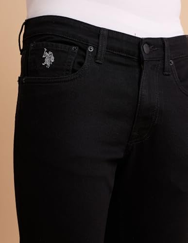 U.S. POLO ASSN. Denim Co. Men's Brandon Slim Tapered Fit Black Jeans