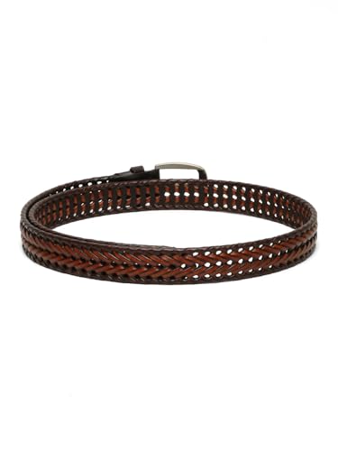 TYBELT Genuine Bunani Leather Belt for Men | Adjustable Waistband up to 44 Inches | Belt for Jeans & Dress Pants | Brown Color (Pack of 1)_90