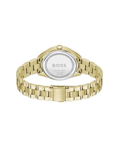 BOSS Sage Sport Qtz Multifunction Thin Gold Round Dial Women's Watch|Ionic Plated Thin Gold Steel Material|Gold Color Band - 1502803