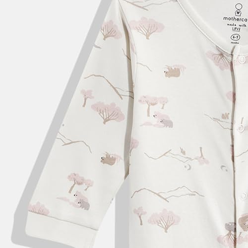 Mothercare Unisex Printed Full Sleeves Sleepsuit - Beige