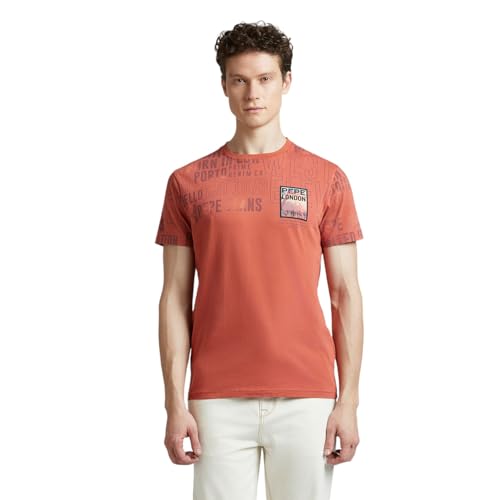 Pepe Jeans Men's Slim Fit T-Shirt (PM509822 Teracotta Brown