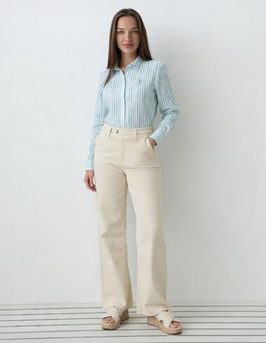 U.S. POLO ASSN. Mid Rise Straight Fit Jeans Ecru