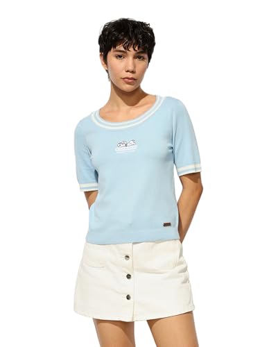 ONLY Women's Regular Light Blue T-Shirt