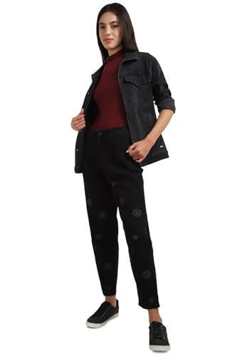 Allen Solly Women Black Regular Fit Dark Wash Jeans