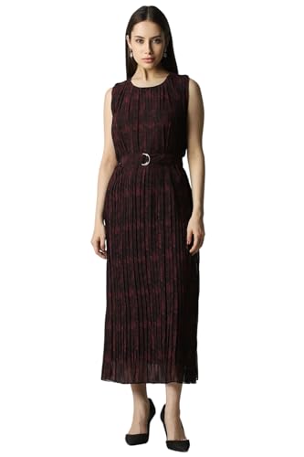 Van Heusen Women's Polyester Modern Maxi Dress (VWDRERGFW41429_Maroon
