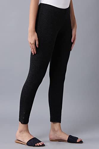 W for Woman Black Pleated Tights