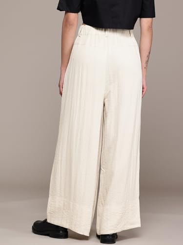 Label RITU KUMAR White Angie Flared Solid Pants