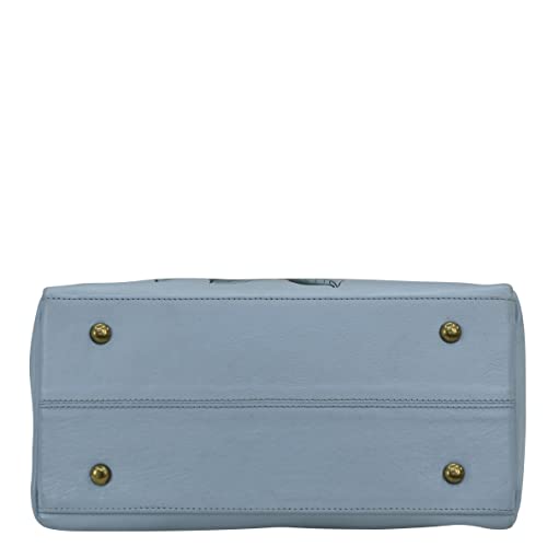 Anna by Anuschka Hand-painted Leather Organizer Satchel, Garden Jewels, One Size