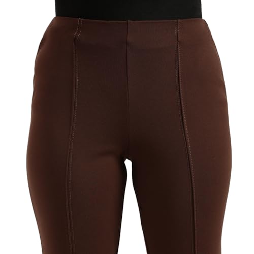United Colors of Benetton Solid Bootcut Fit Leggings (Size: XL)-25P3PT1E9001I1Y0 Brown