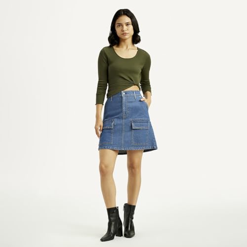 Levi's Women's Mid Rise Straight Denim Skirt