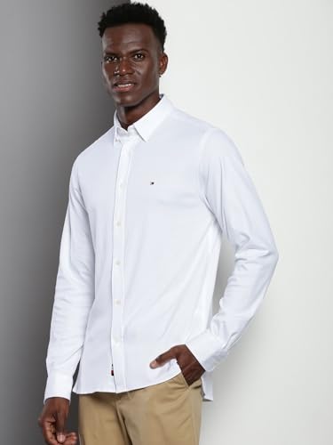 Tommy Hilfiger Solid Regular-Fit Woven Shirt White