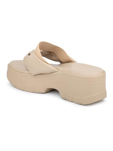 Inc.5 Women Beige Open Toe Platform Heels