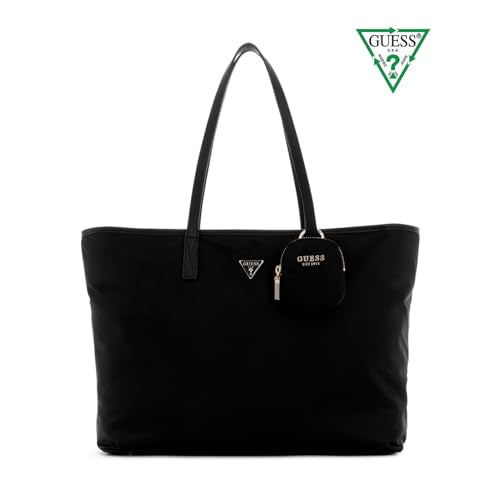 GUESS Black Solid Eco Gemma Large Tech Tote Bag