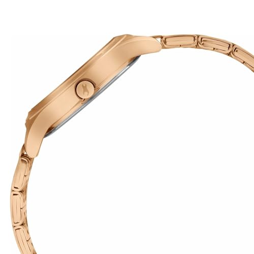 Fastrack P3H Green Dial Rose Gold Plating Stainless Steel Women's Watch - NT6268WM07