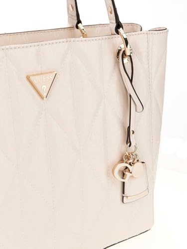 GUESS Off White Quilted Aldina Noel Tote Bag