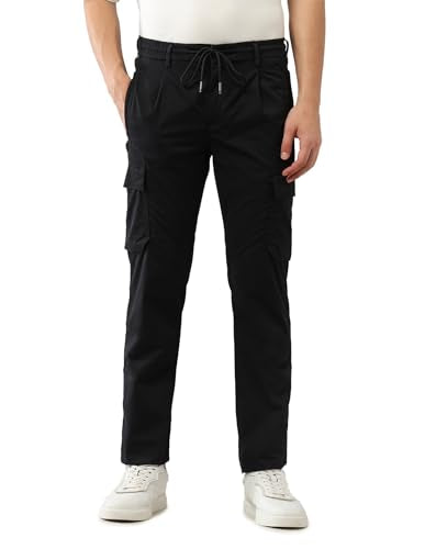 Arrow Sports Men's Regular Casual Pants (ASAJTR2466_Black