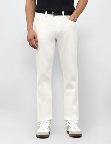 U.S. Polo Assn. Denim Co. Men's Harold Slim Straight Fit White Jeans (UDJEN2024_White_40)