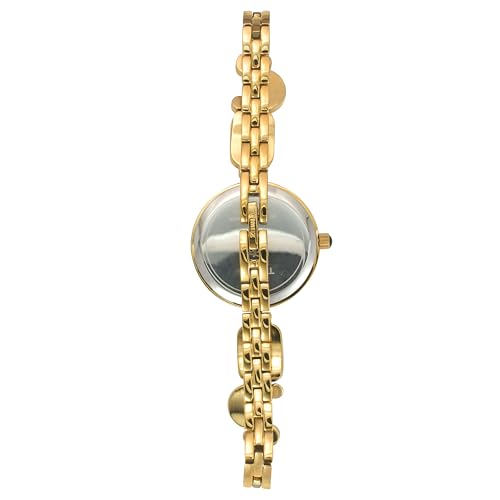 TIMEX Women Brass Brown Round Analog Dial Watch- Twel17800, Band Color-Gold